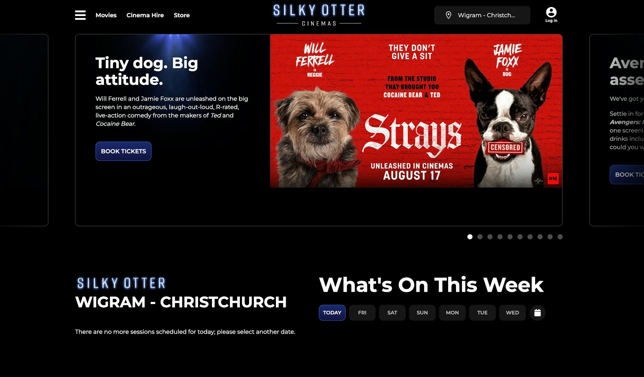 Image of Silky Otter Cinemas Website
